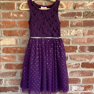 Bloome purple lace/polka dot sheer dress size 8